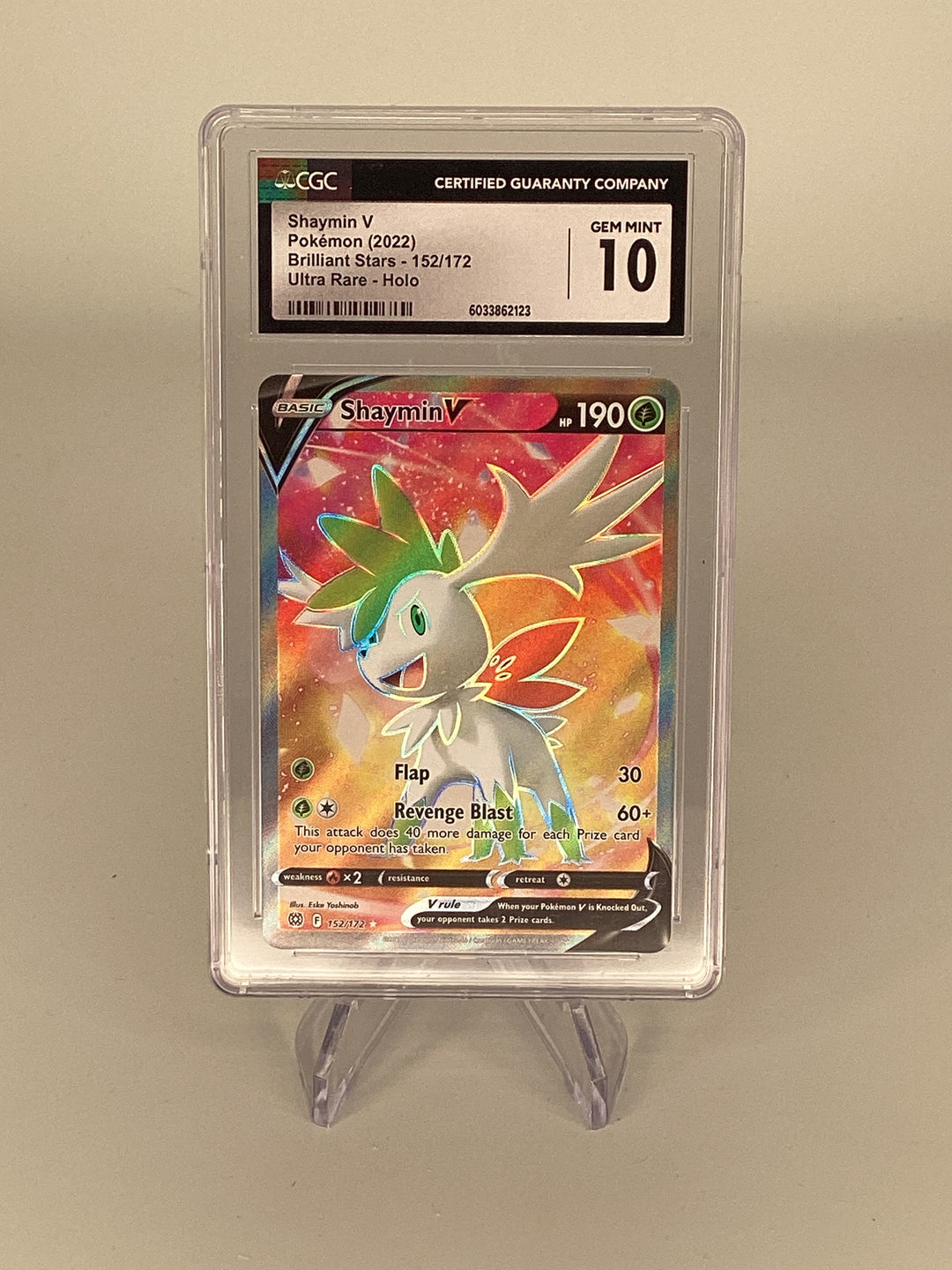 Pokémon TCG 2022 Shaymin V Brilliant Stars, 152/172, CGC 10 Gem Mint