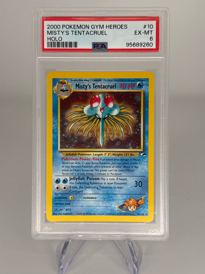 Pokemon TCG 2000 Misty's Tentacruel Gym Heroes Holo, 10/132, PSA 6