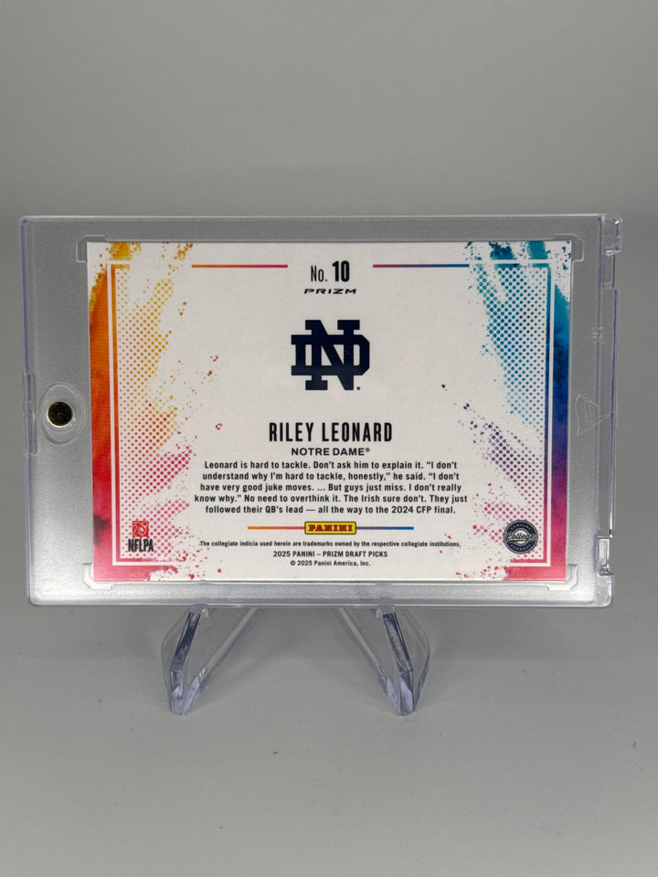 Riley Leonard 2025 Panini Prizm Draft Picks SSP Color Blast Rookie