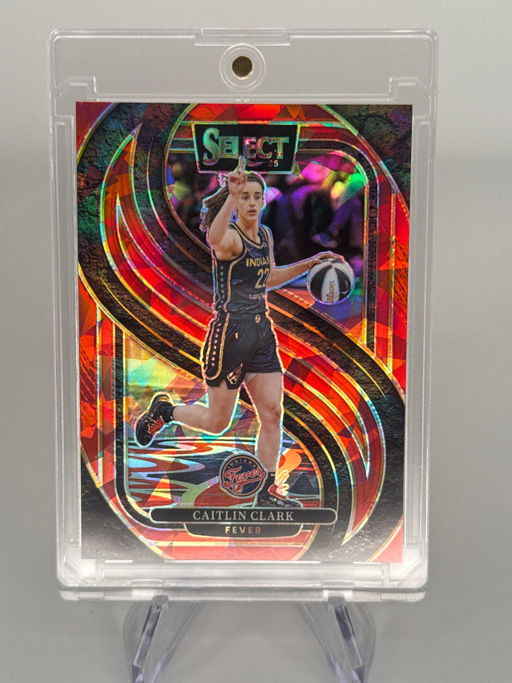 Caitlin Clark 2025 Panini Select Red Ice, 100/299