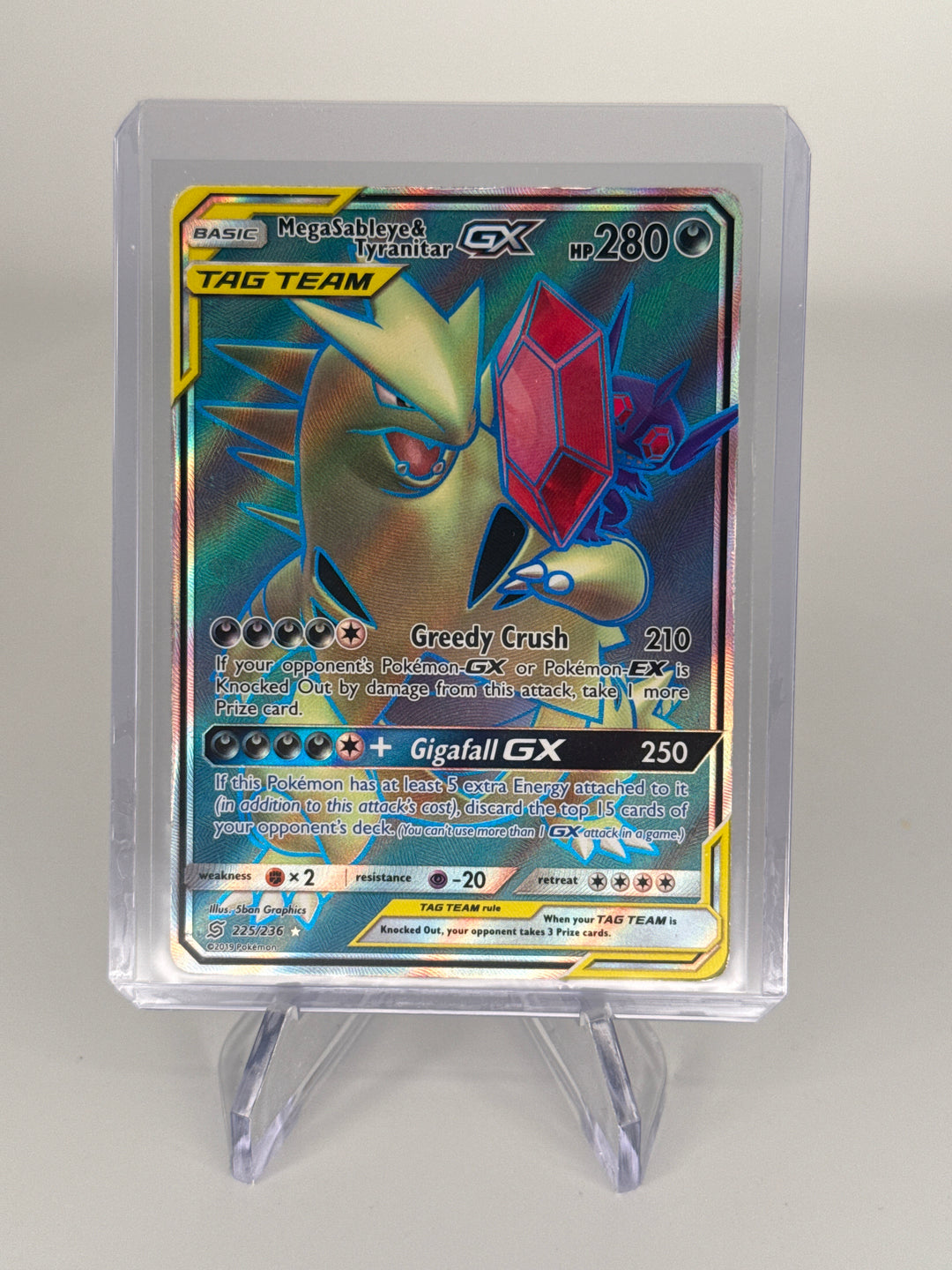 Pokemon TCG 2019 MegaSableye & Tyranitat GX Unified Minds Tag Team, 225/236