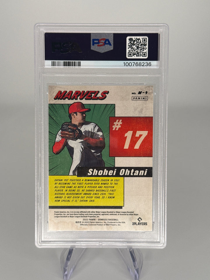 Shohei Ohtani 2022 Panini Donruss Marvels Vector, PSA 8