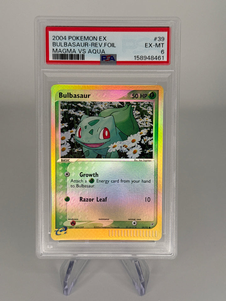 Pokemon TCG 2004 Bulbasaur Team Magma Vs Aqua Reverse Holo, 39/95, PSA 6