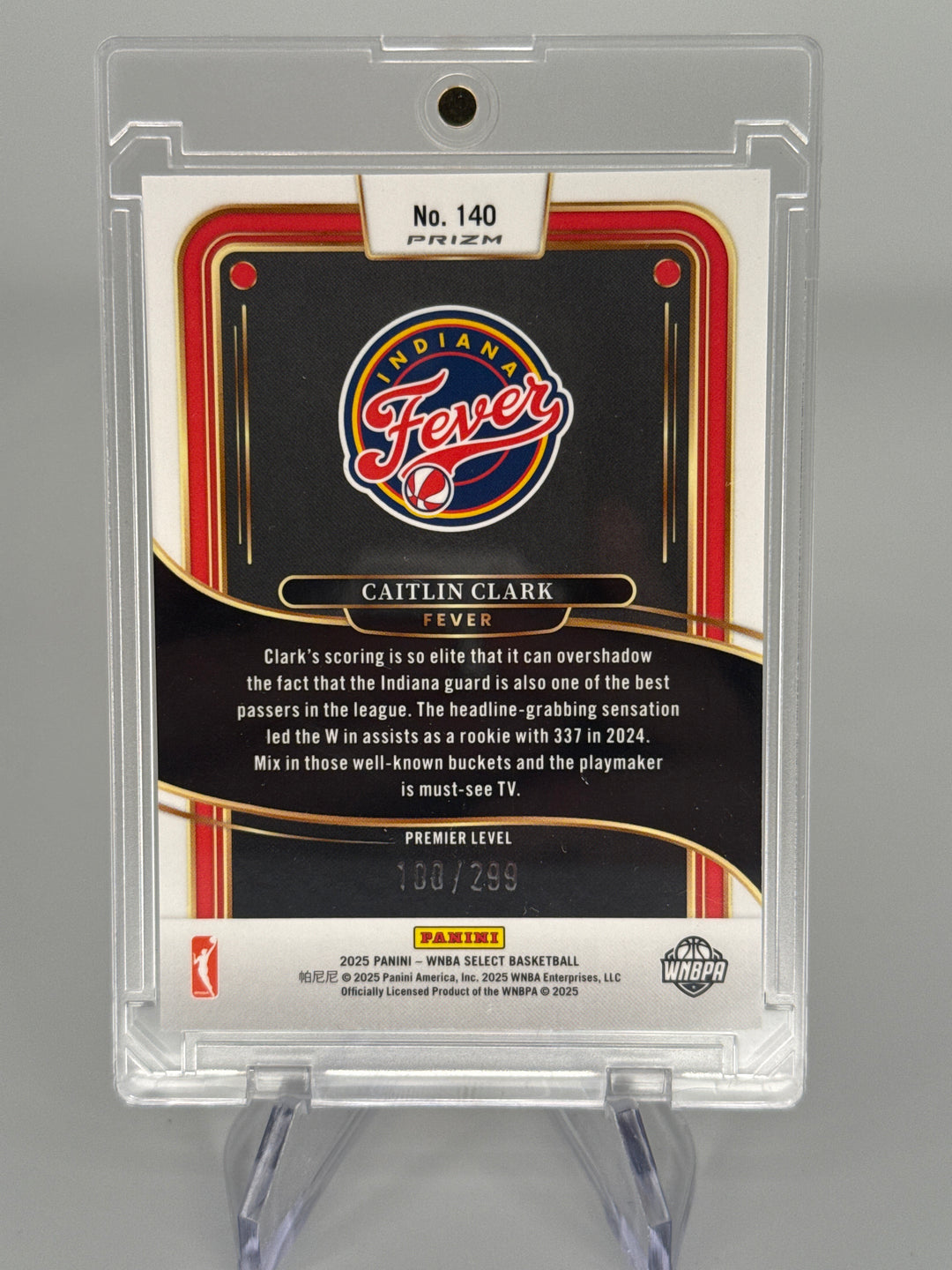 Caitlin Clark 2025 Panini Select Red Ice, 100/299