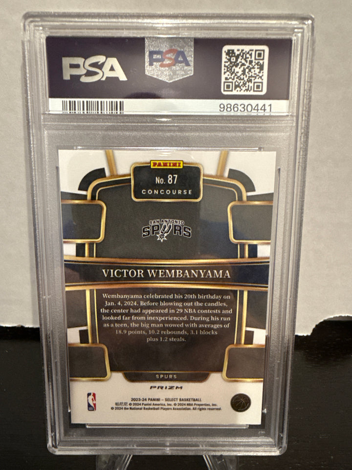 Victor Wembanyama 2023 Panini Select Blue Rookie, PSA 10 Gem Mint