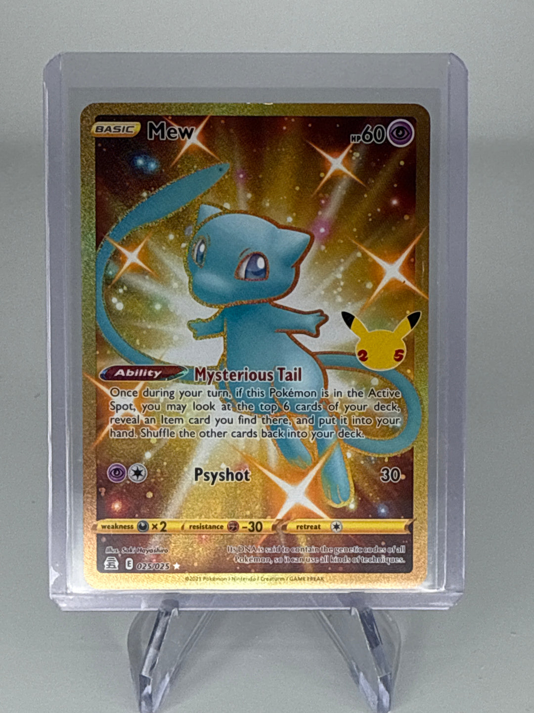 Pokemon TCG 2021 Mew Classic Collections Celebrations Gold Holo, 025/025