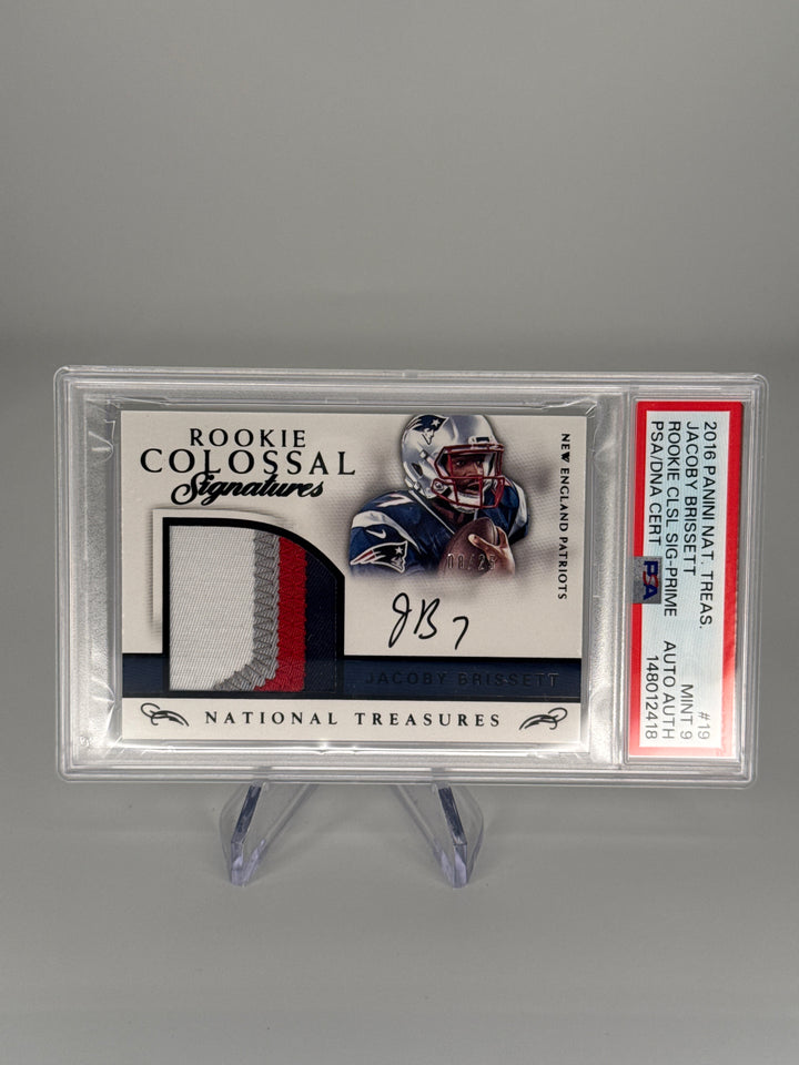 Jacoby Brissett 2016 Panini National Treasures Colossal Rookie Patch Auto, 08/25, PSA 9 Mint