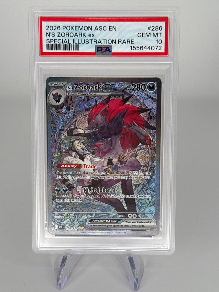 Pokemon TCG 2026 N's Zoroark EX Ascended Heroes Full Art Special Illustration Rare, 286/217, PSA 10 Gem Mint