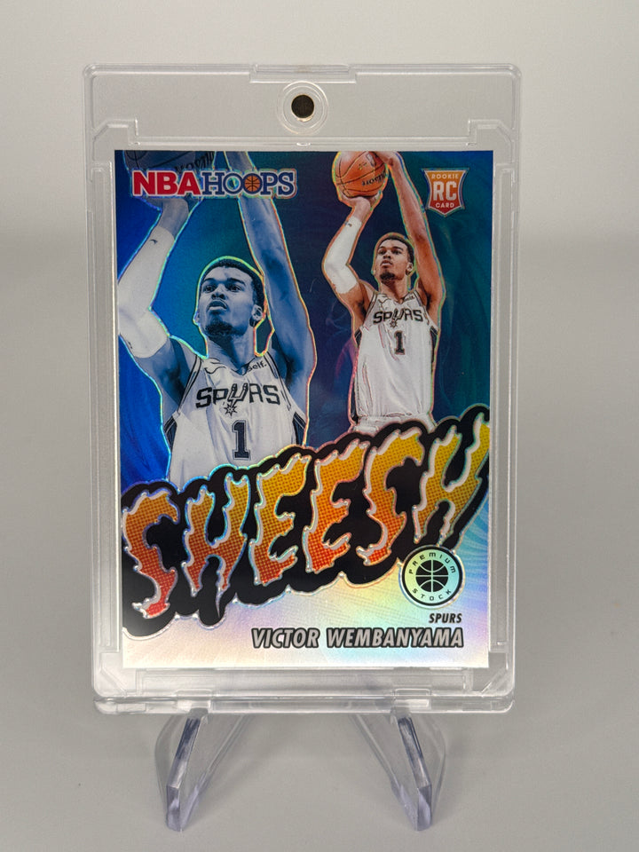 Victor Wembanyama 2023 Prizm NBA Hoops Premium Stock Sheesh! Silver Prizm Rookie
