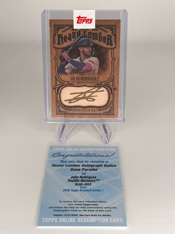 Julio Rodriguez 2026 Topps Series One Heavy Lumber SSP Case Hit Auto
