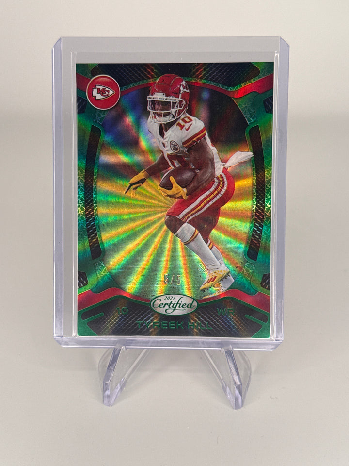 Tyreek Hill 2021 Panini Certified Green Mirror FOTL, 5/5