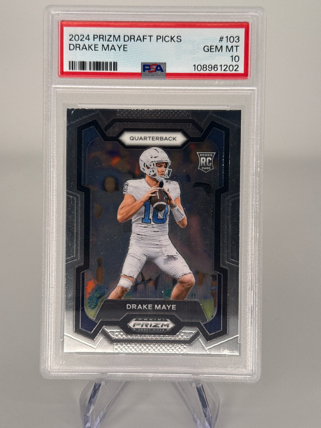 Drake Maye 2024 Panini Prizm Draft Picks Rookie, PSA 10 Gem Mint