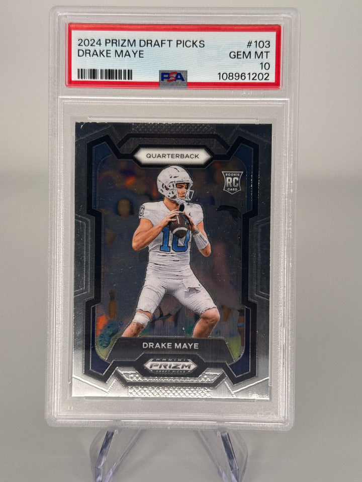 Drake Maye 2024 Panini Prizm Draft Picks Rookie, PSA 10 Gem Mint