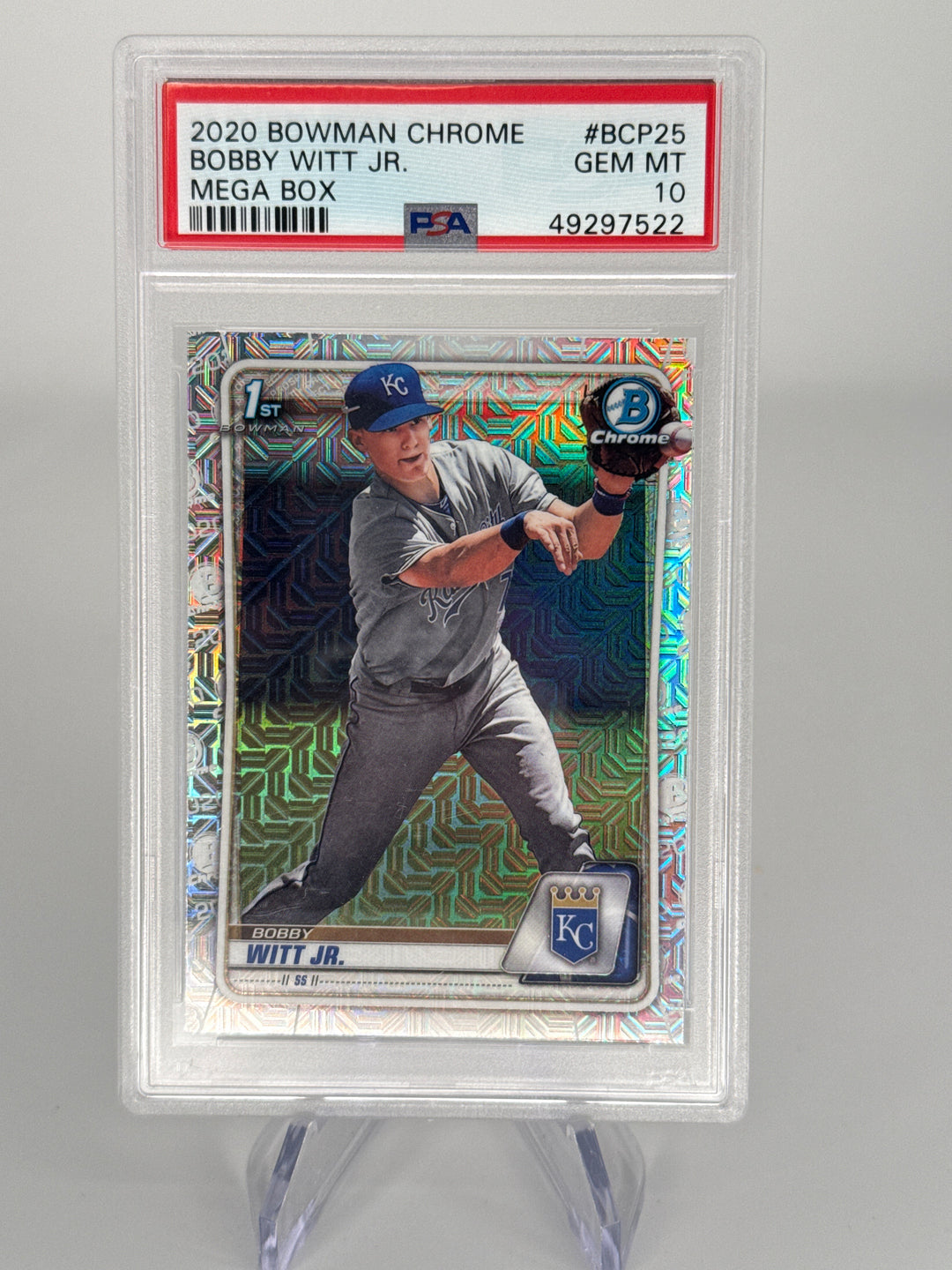 Bobby Witt Jr 2020 Bowman Chrome Mega Box 1st Bowman, PSA 10 Gem Mint