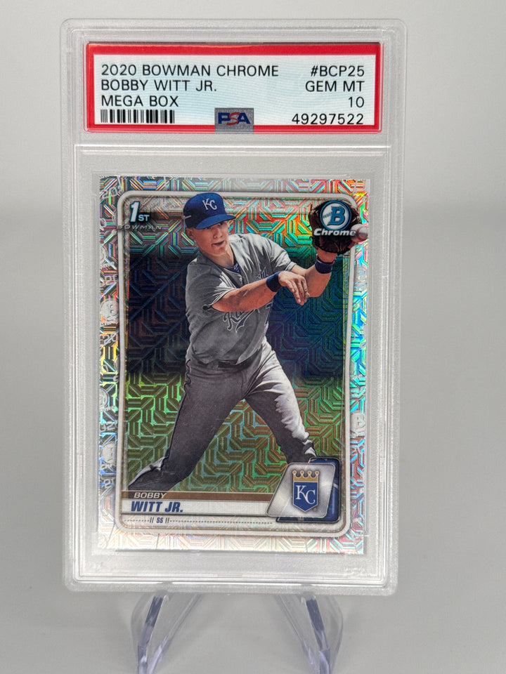 Bobby Witt Jr 2020 Bowman Chrome Mega Box 1st Bowman, PSA 10 Gem Mint