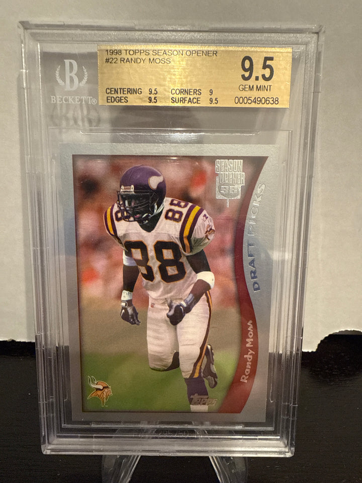 Randy Moss 1998 Topps Season Opener Rookie, BGS 9.5 Gem Mint