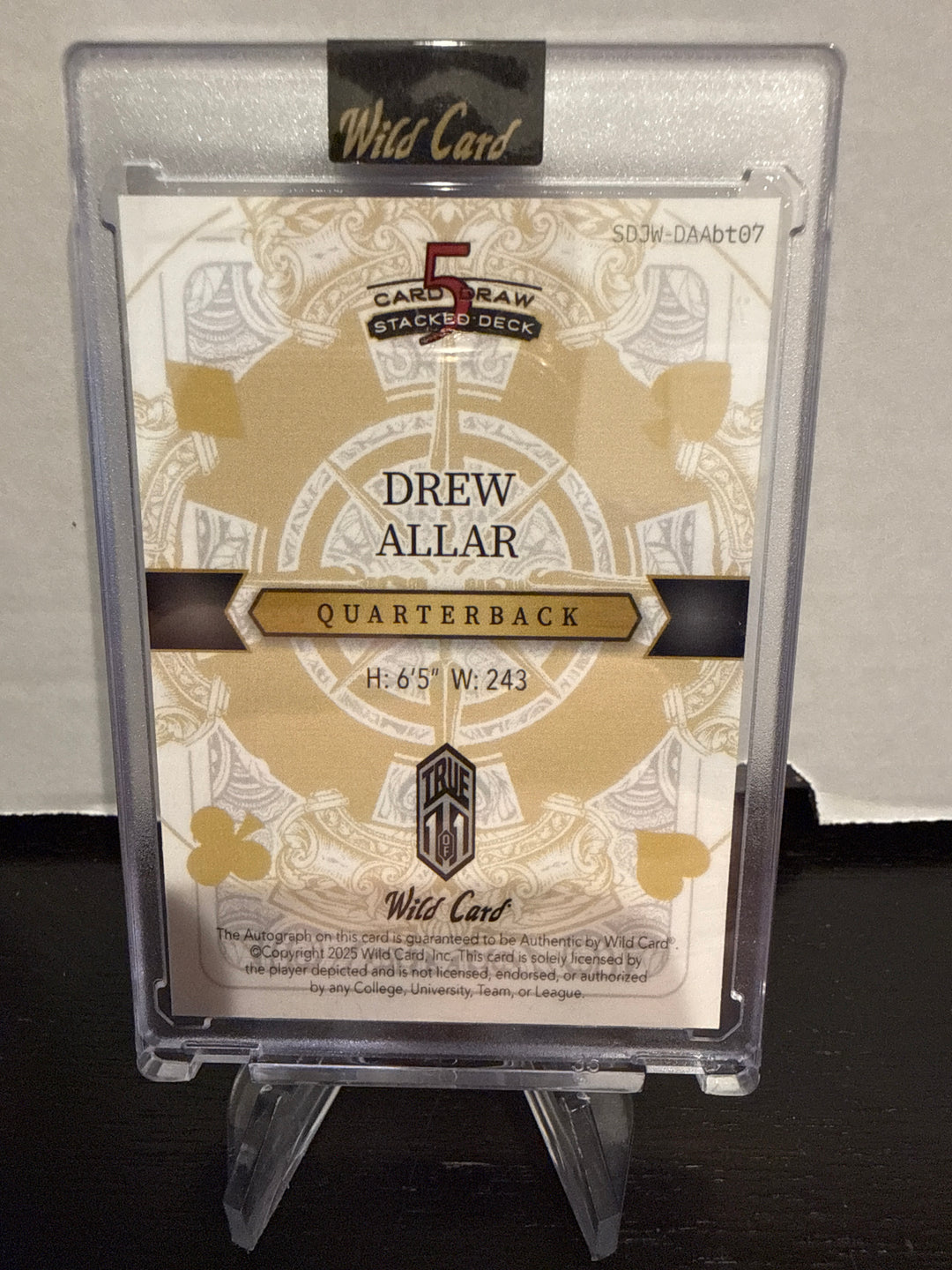 Drew Allar 2025 Wild Card Chrome Joker 1/1 Auto