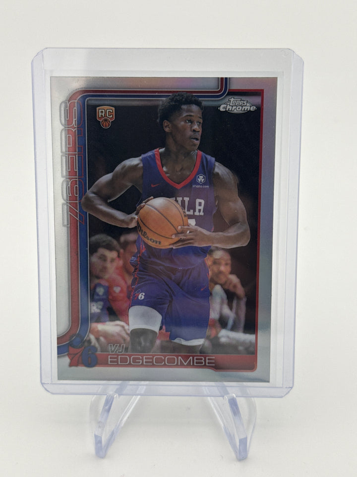 VJ Edgecombe 2025 Topps Chrome Refractor Rookie