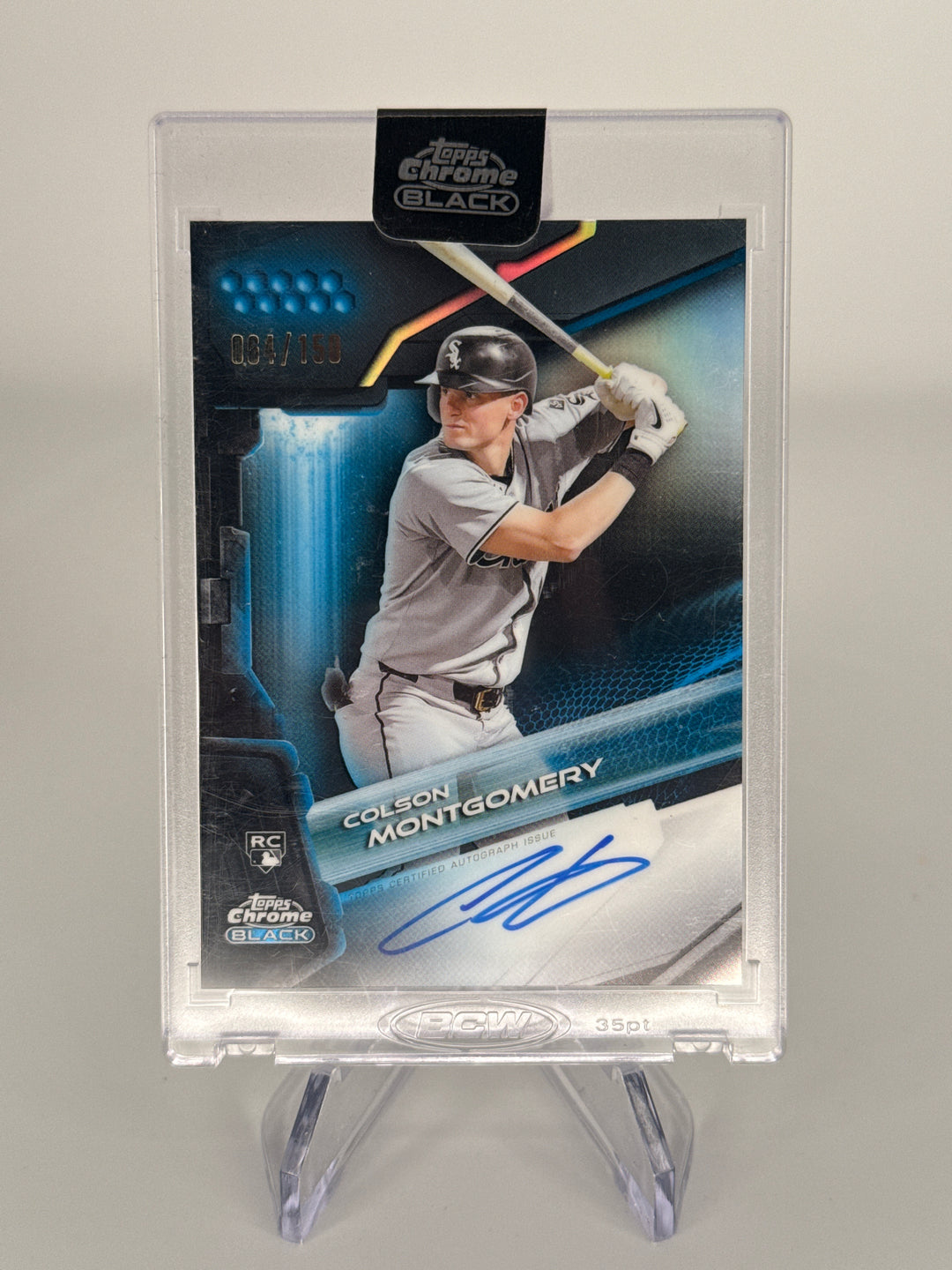 Colson Montgomery 2026 Topps Chrome Black Blue Refractor Rookie Auto, 064/150