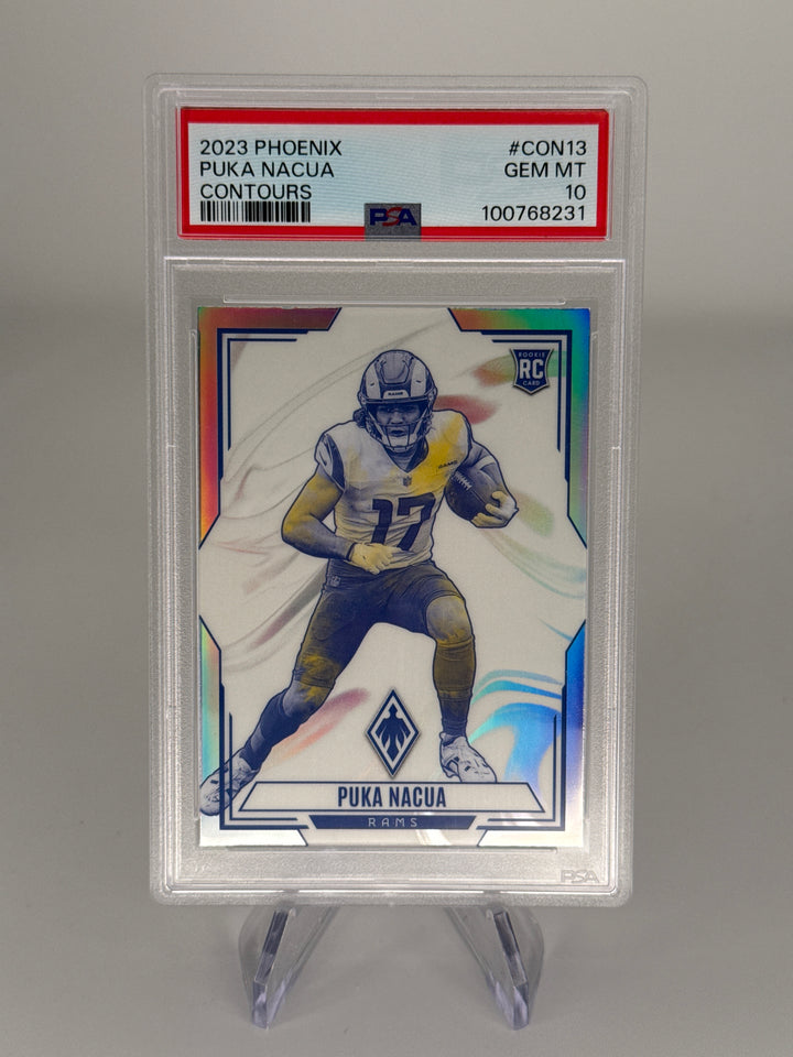 Puka Nacua 2023 Panini Phoenix Contours Rookie, PSA 10 Gem Mint