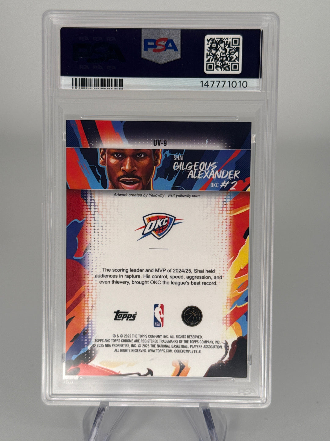 Shai Gilgeous-Alexander 2025 Topps Chrome Ultra Violet SSP Case Hit, PSA 10 Gem Mint
