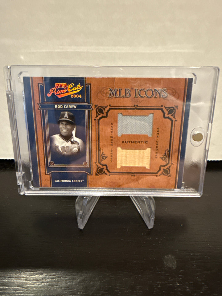 Rod Carew 2004 Playoff Prime Cuts Dual Game Used Relic, 17/25