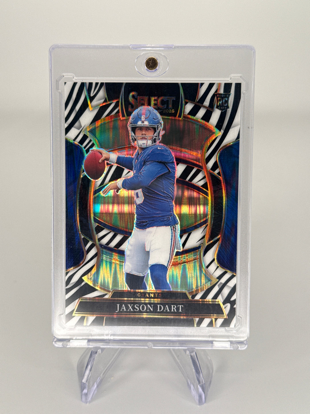 Jaxson Dart 2025 Panini Select Zebra Shock SSP Rookie
