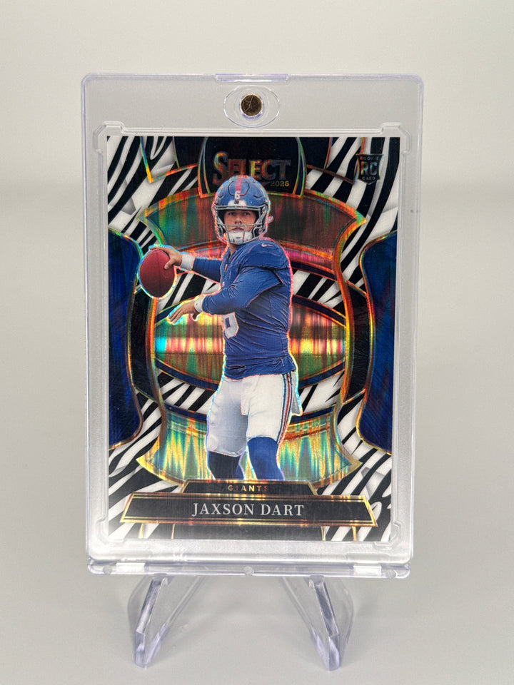 Jaxson Dart 2025 Panini Select Zebra Shock SSP Rookie