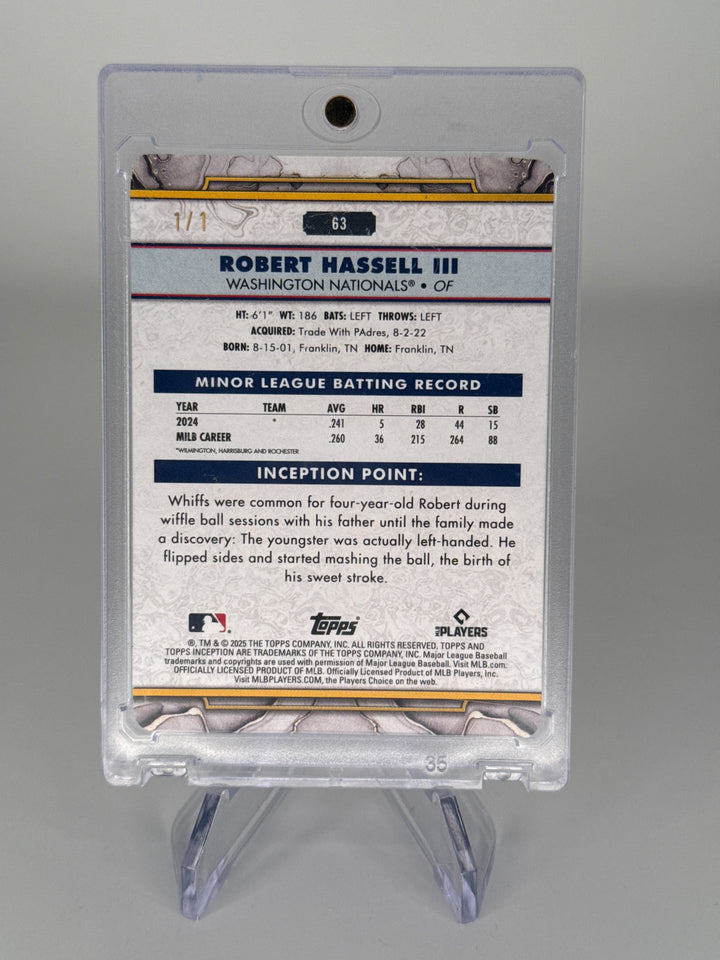 Robert Hassell 2025 Topps Tier One 1/1 Printing Plate