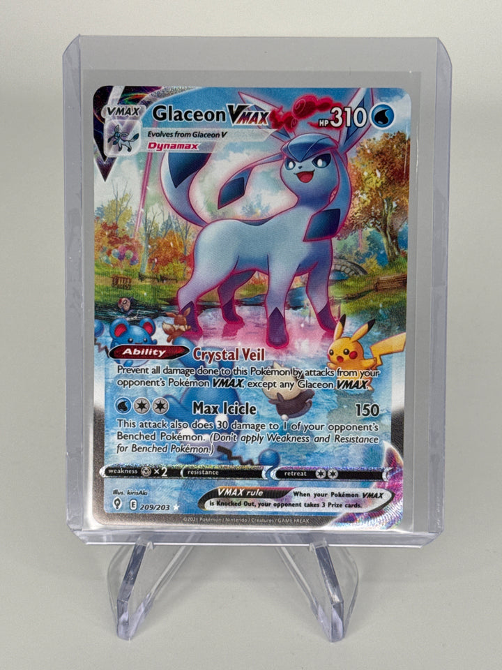 Pokemon TCG 2021 Glaceon VMax Evolving Skies Alt Art, 209/203