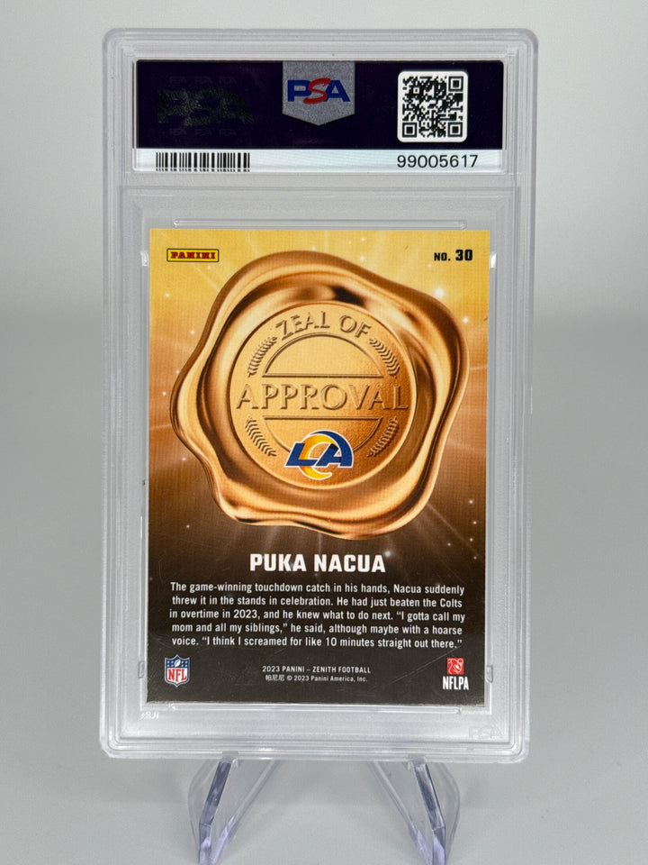Puka Nacua 2023 Panini Zenith Zeal of Approval, PSA 10 Gem Mint