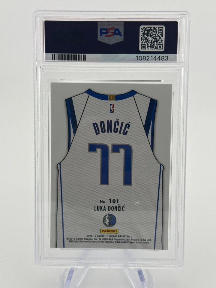 Luka Doncic 2018 Panini Threads Dazzle Rookie, PSA 10 Gem Mint