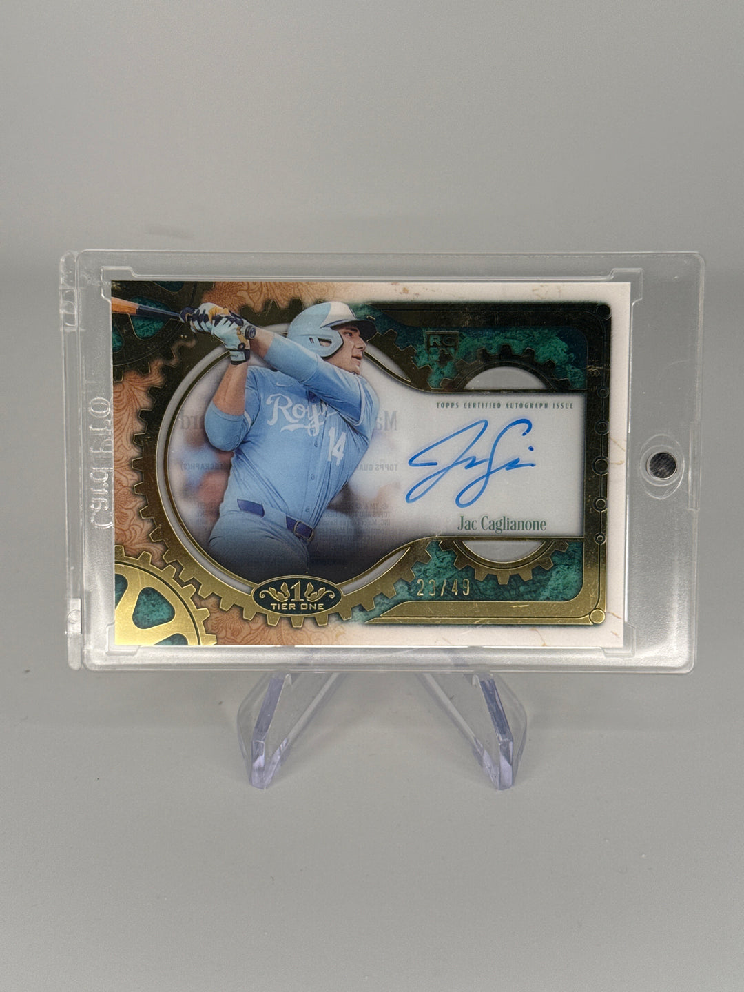 Jac Caglianone 2026 Topps Tier One Machined Signatures Rookie Auto, 23/49