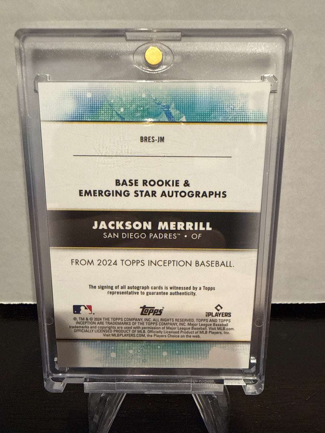 Jackson Merrill 2024 Topps Inception Red Foil Rookie Auto, 07/50