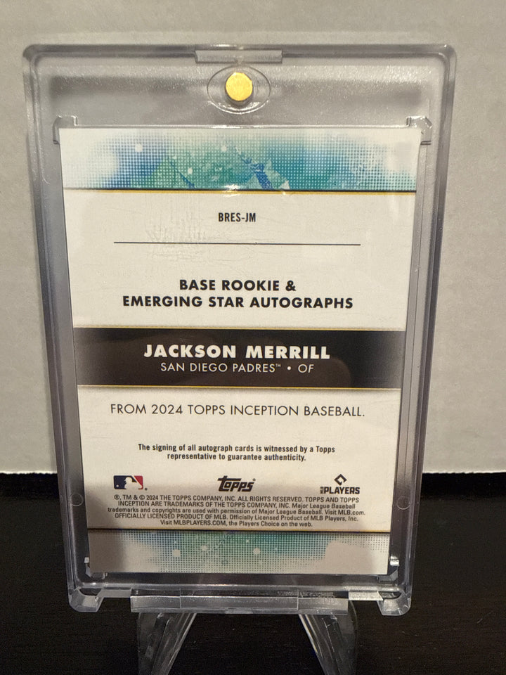 Jackson Merrill 2024 Topps Inception Red Foil Rookie Auto, 07/50