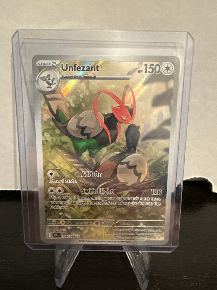 Pokemon TCG 2025 Unfezant Black Bolt Full Art Illustration Rare, 150/086