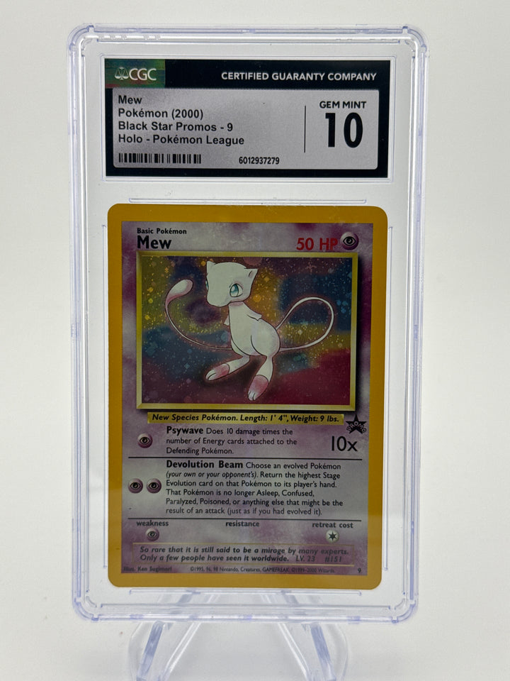 Pokemon TCG 2000 Mew Pokemon League Black Star Promo Holo, 9, CGC 10 Gem Mint