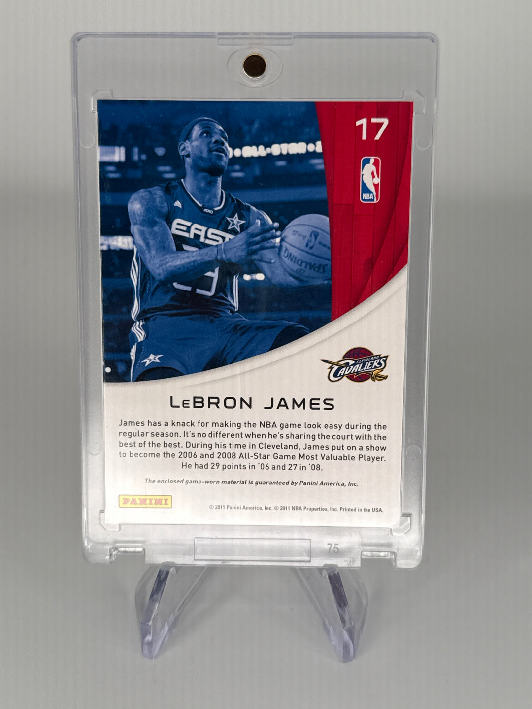 Lebron James 2011 Panini All-Star Game Worn Relic