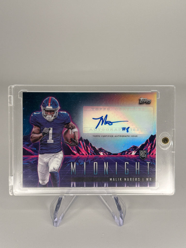 Malik Nabers 2024 Topps Midnight Rookie Horizon Auto