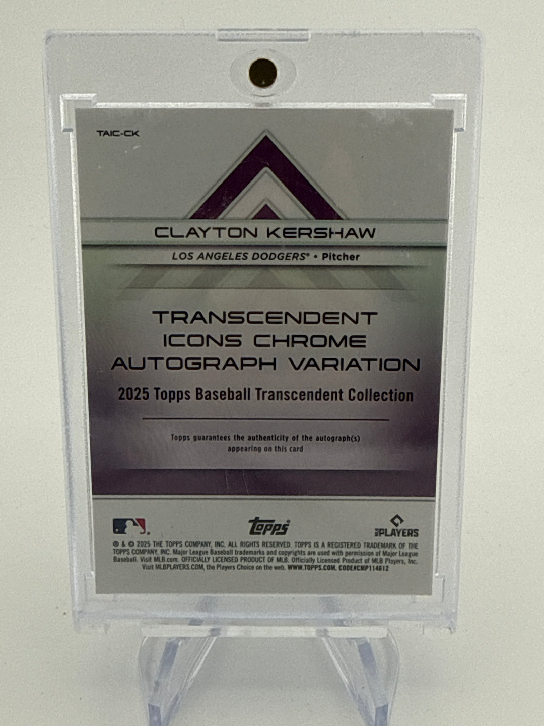 Clayton Kershaw 2024 Topps Transcendent Icons Variation Auto, 25/25