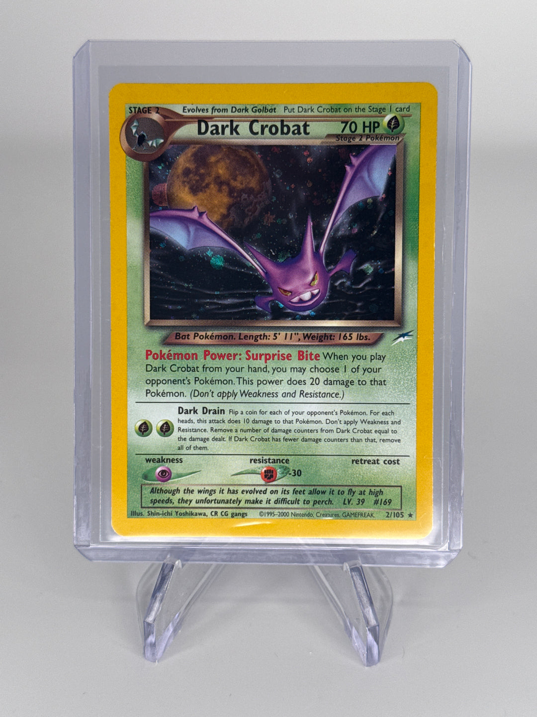 Pokemon TCG 2002 Dark Crobat Neo Destiny Rare Holo, 2/105
