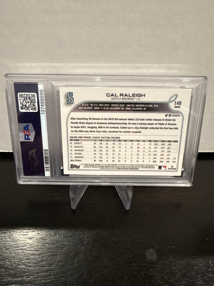 Cal Raleigh 2022 Topps Chrome Rookie, PSA 10 Gem Mint