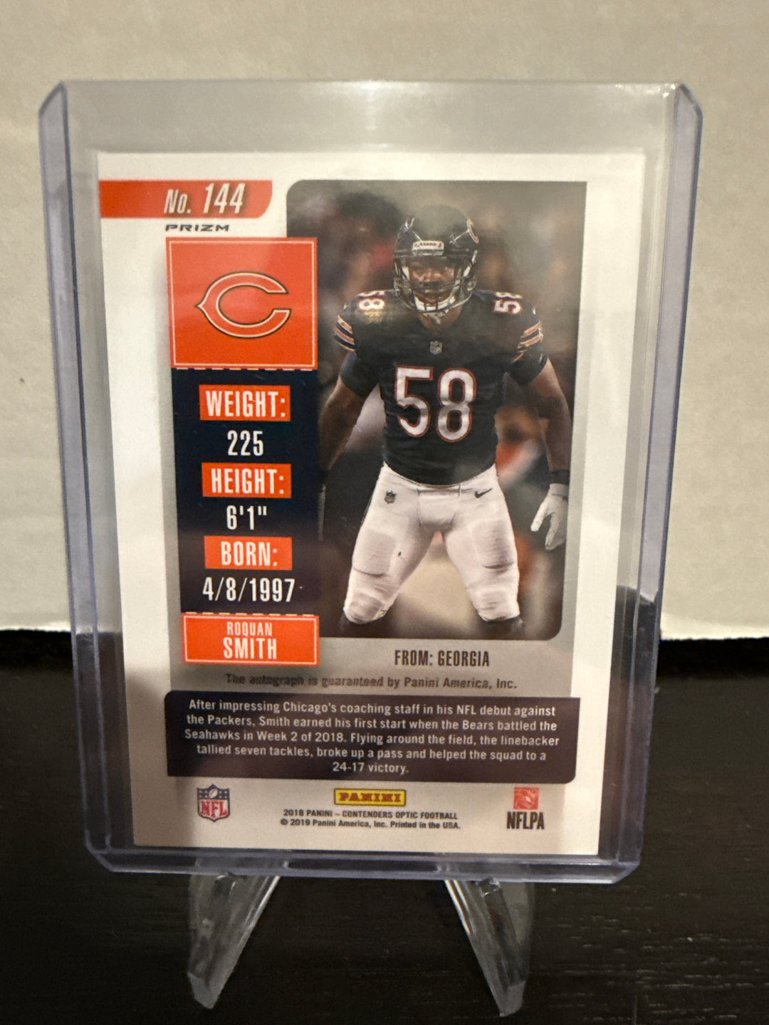 Roquan Smith 2018 Panini Optic Contenders Rookie Ticket Auto
