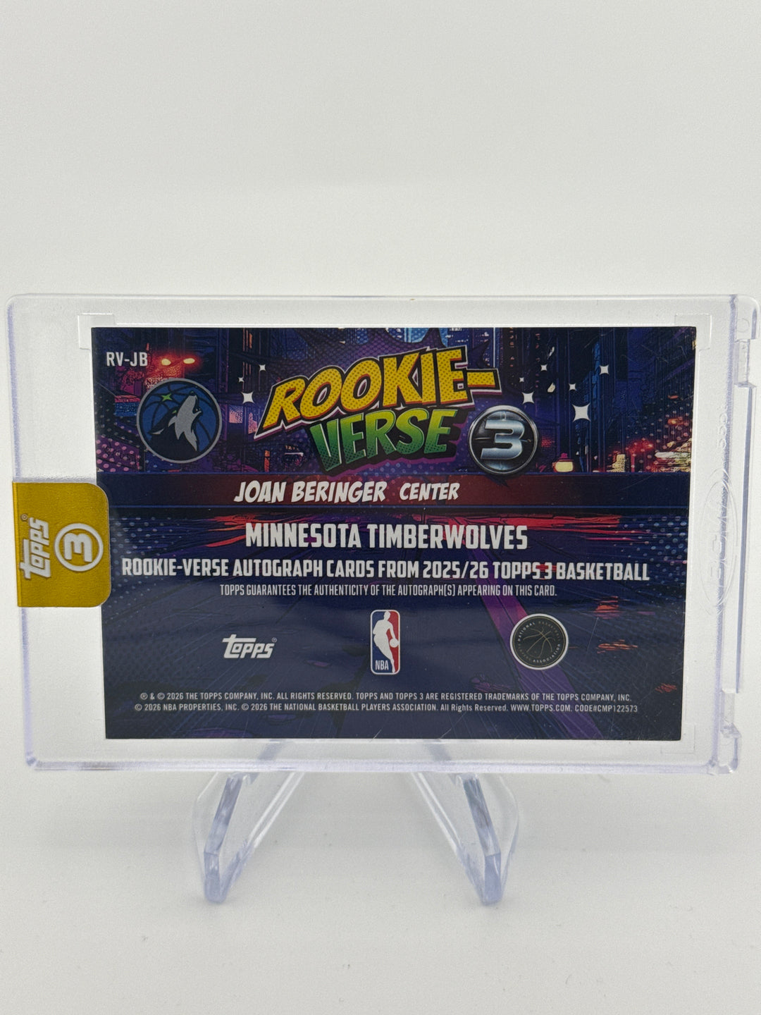 Joan Beringer 2026 Topps 3 Rookie-Verse Rookie Auto, 14/49