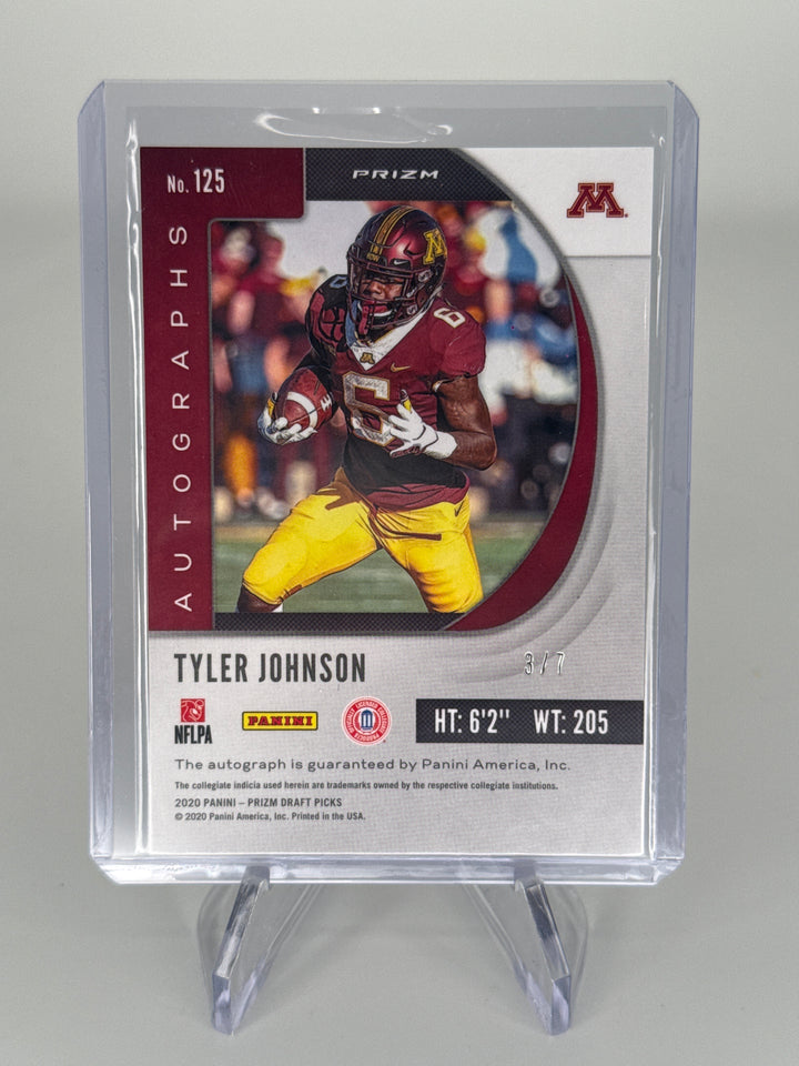 Tyler Johnson 2020 Panini Prizm Draft Picks Gold Ice Rookie Auto, 3/7