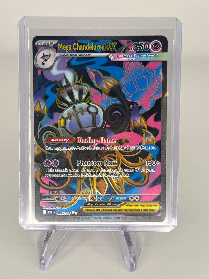 Pokemon TCG 2026 Mega Chandelure EX Pitch Black Full Art Ultra Rare, 099/084