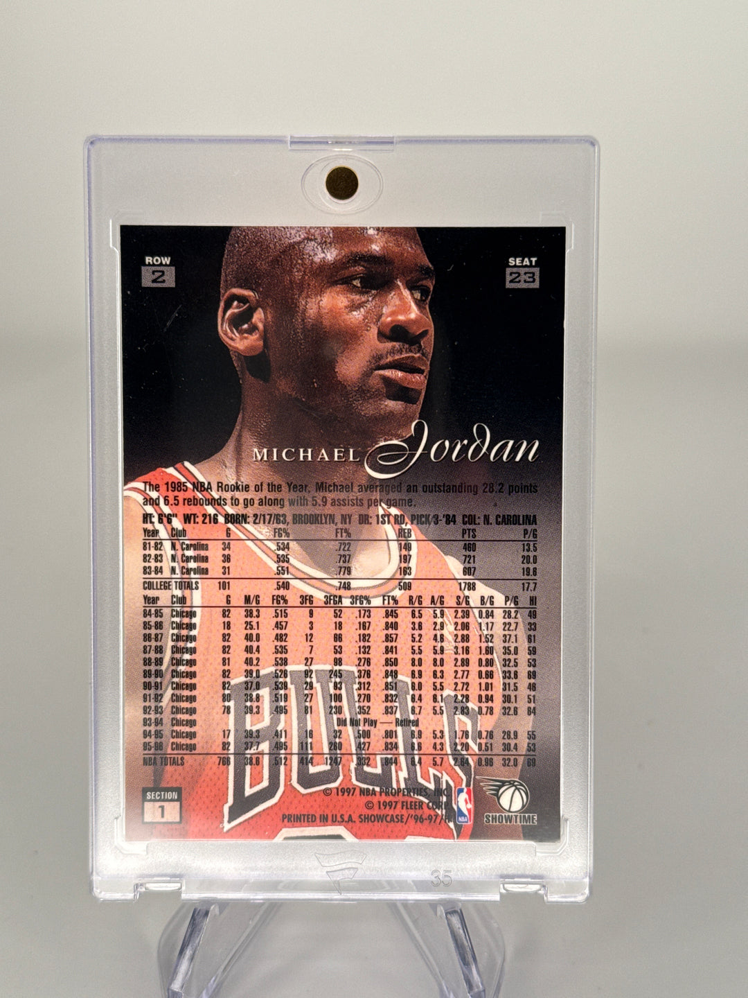 Michael Jordan 1997 Flair Showcase Row 2 Seat 23