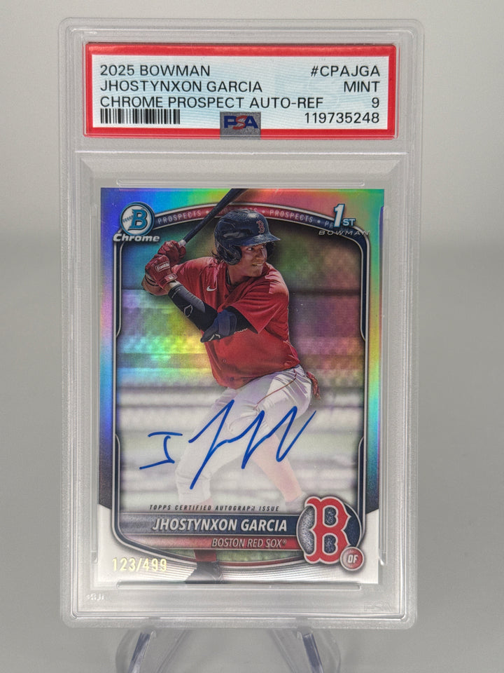 Jhostynxon Garcia 2025 Bowman Chrome 1st Refractor Auto, 123/499, PSA 10 Gem Mint