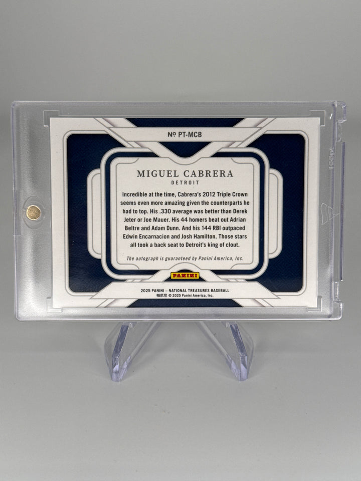 Miguel Cabrera 2025 Panini National Treasures Personalized Treasure Auto, 32/49