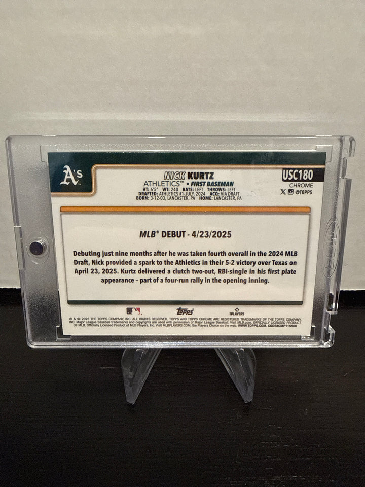 Nick Kurtz 2025 Topps Chrome Update Green Wave Rookie, 63/99